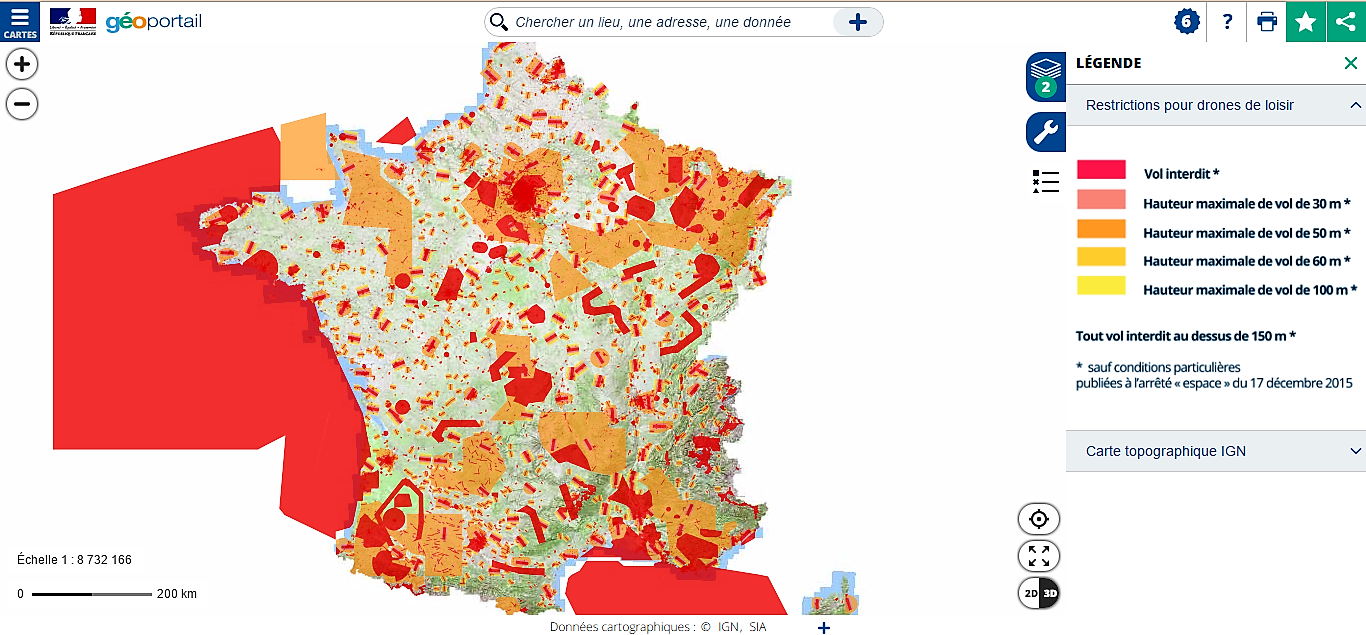 Carte de vol pour les drones