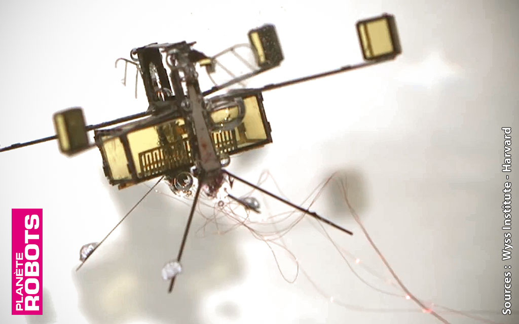 Robobee, un robot de la taille d’un insecte, qui fait des étincelles