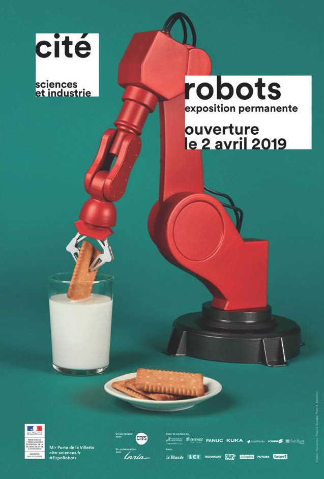 Affiche de l'exposition robots de la cité des sciences et de l'industrie