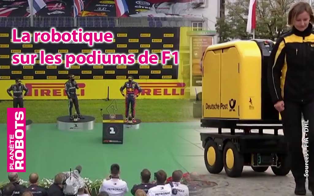 Ce sont des robots qui ont remis les trophées aux pilotes sur le podium