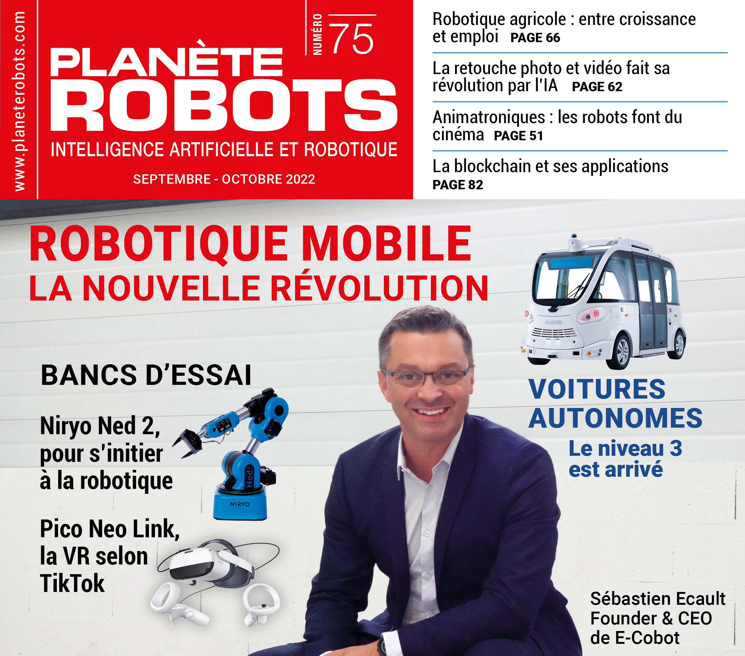 Couverture Planète Robots 75 - E-Cobot